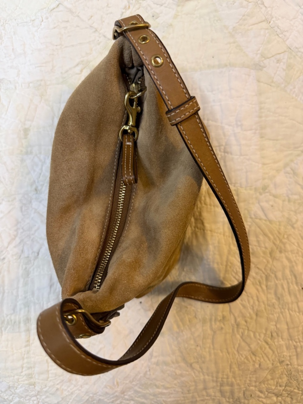 Vintage Coach Legacy Mini Tan Suede Shoulder Bag Handbag Y2K - Picture 14 of 16